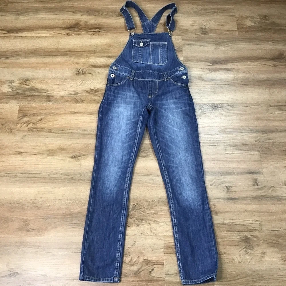LEVI’S Strauss Overalls Denim Jean Dark Blue Youth Size 12 Regular